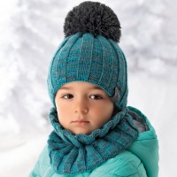 Detské čiapky - zimné - chlapčenské s nákrčnikom - (tunelom)- model - 835